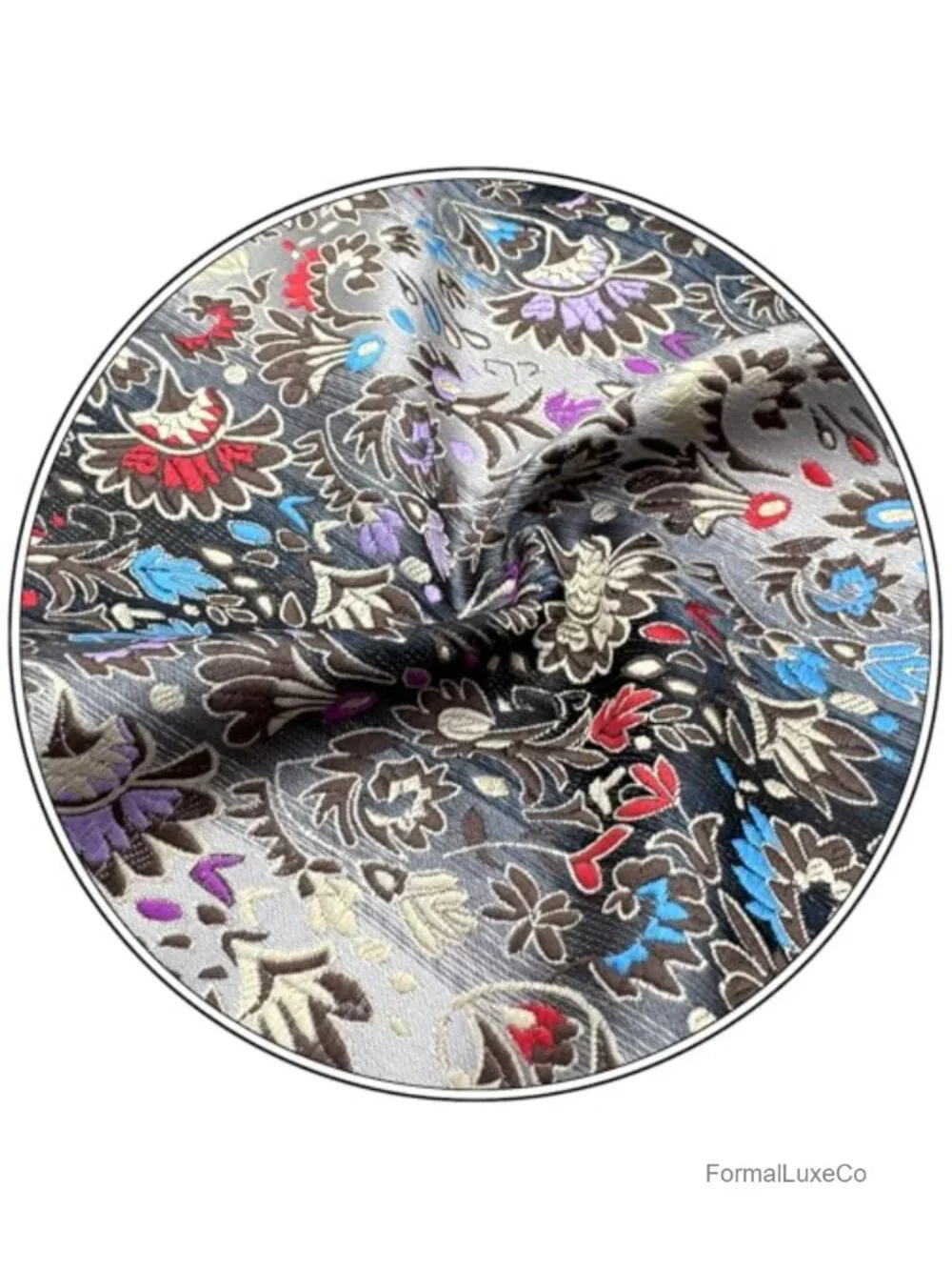 Silk Blend Paisley Pocket Square for Men - Jacquard Woven Hanky Large